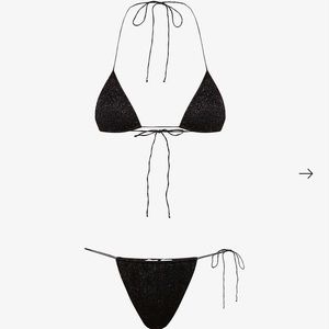 OSEREE Black Sparkle Tie String Bikini - NWT